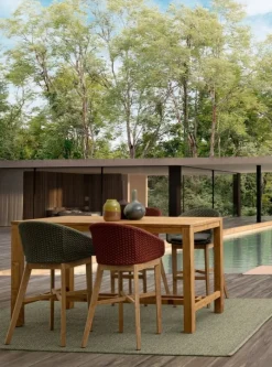 SGABELLO BAR IN CORDA PER ESTERNO VERDE - COACHELLA