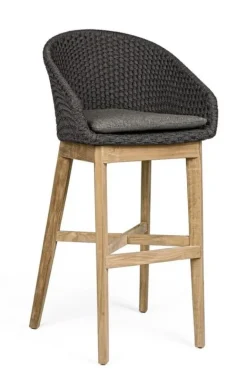 SGABELLO BAR IN CORDA PER ESTERNO ANTRACITE - COACHELLA