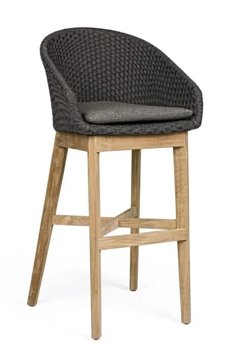 SGABELLO BAR IN CORDA PER ESTERNO ANTRACITE - COACHELLA