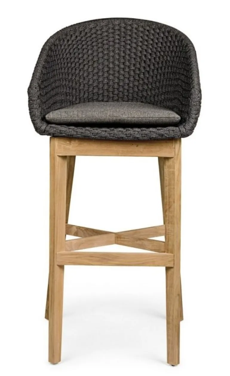 SGABELLO BAR IN CORDA PER ESTERNO ANTRACITE - COACHELLA