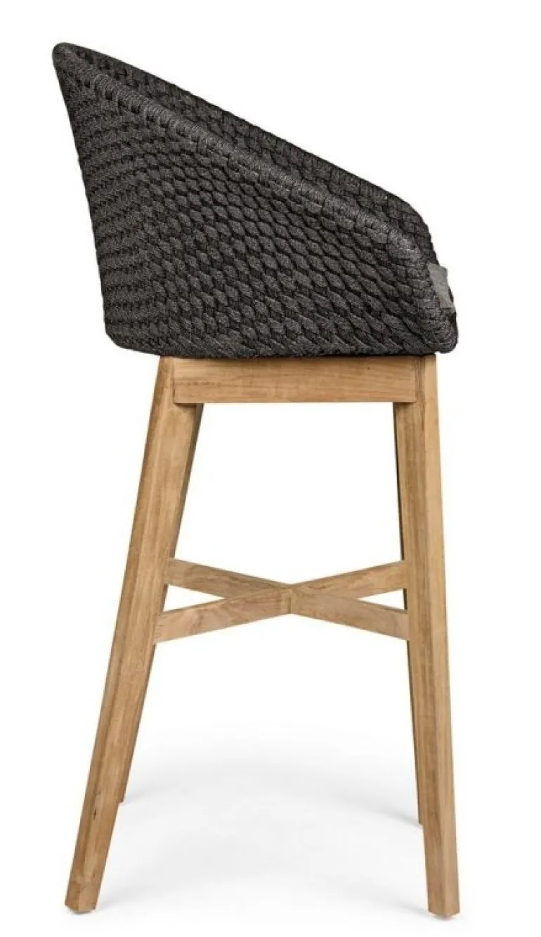 SGABELLO BAR IN CORDA PER ESTERNO ANTRACITE - COACHELLA