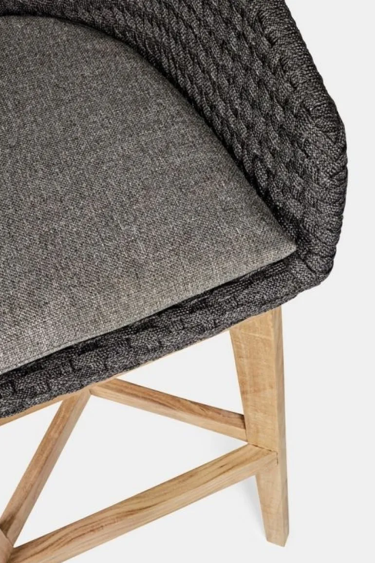 SGABELLO BAR IN CORDA PER ESTERNO ANTRACITE - COACHELLA