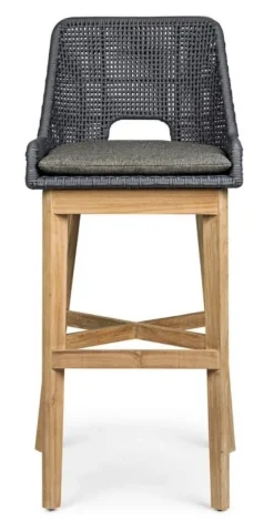 SGABELLO BAR IN CORDA PER ESTERNO COLOR ARDESIA - HESPERIA