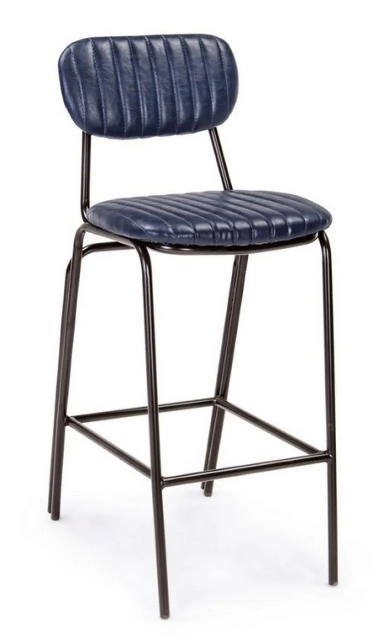 SGABELLO BAR IN ECOPELLE BLU - DEBBIE