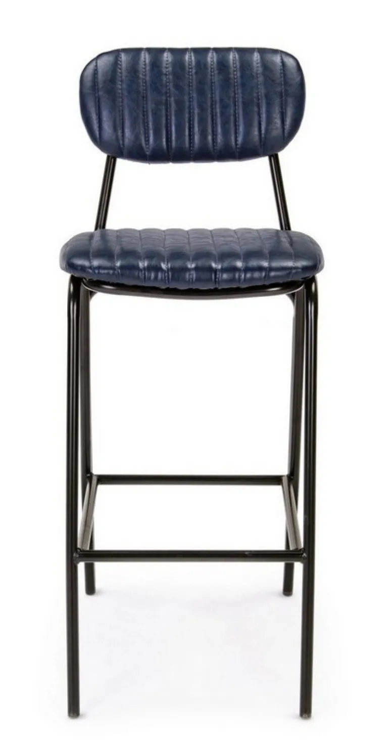 SGABELLO BAR IN ECOPELLE BLU - DEBBIE