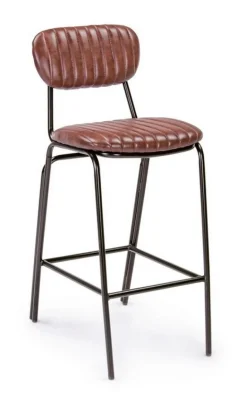 SGABELLO BAR IN ECOPELLE ARANCIO SCURO - DEBBIE
