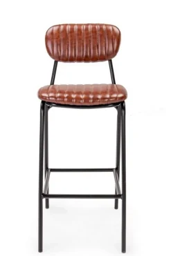SGABELLO BAR IN ECOPELLE ARANCIO SCURO - DEBBIE
