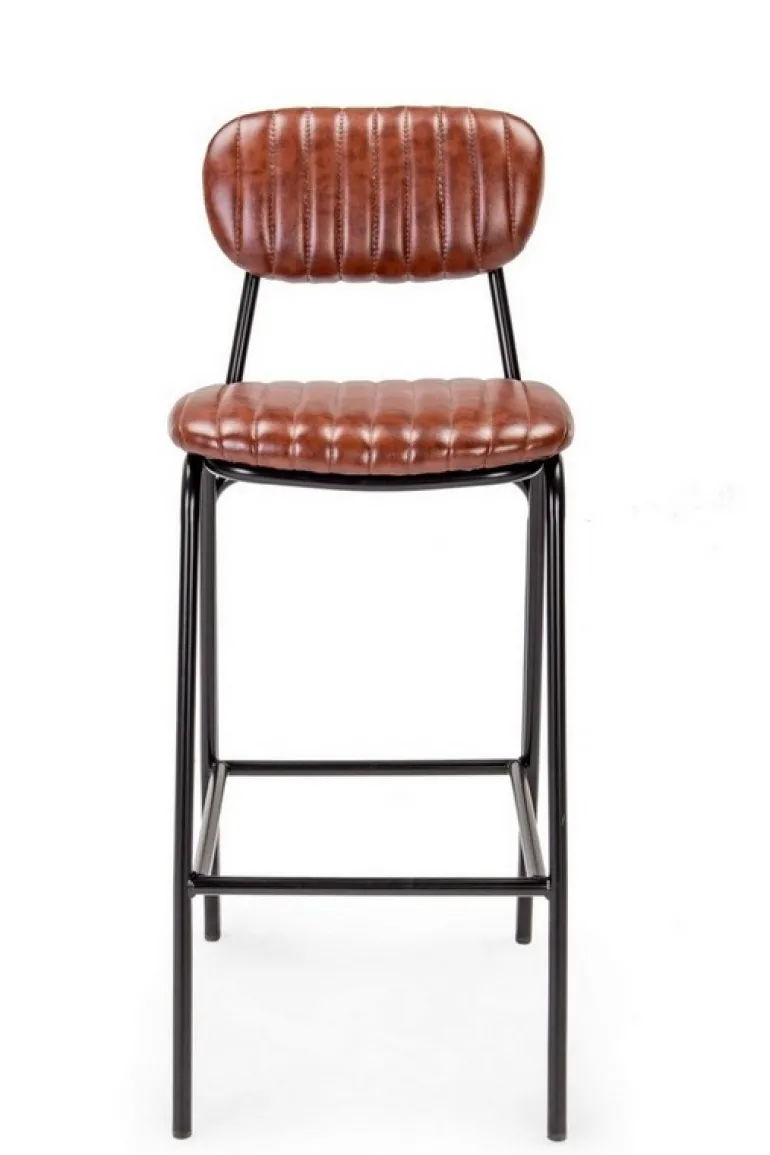 SGABELLO BAR IN ECOPELLE ARANCIO SCURO - DEBBIE