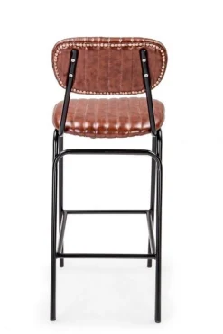 SGABELLO BAR IN ECOPELLE ARANCIO SCURO - DEBBIE
