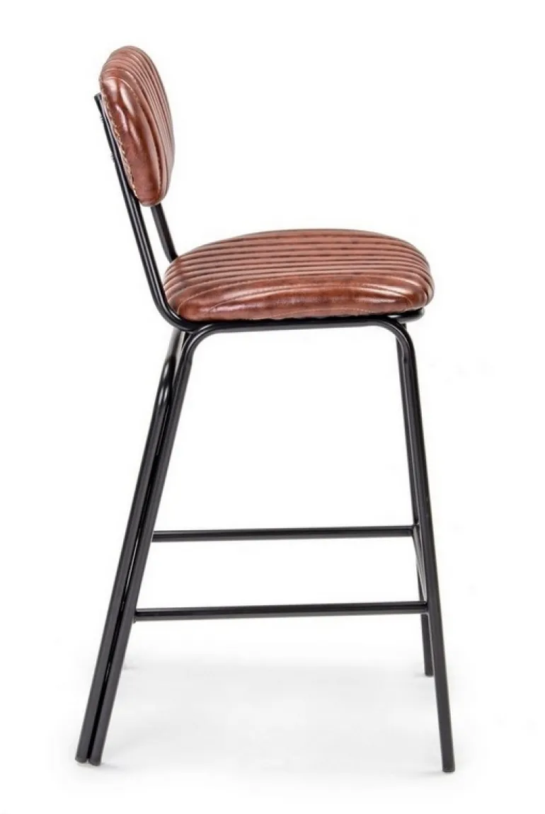 SGABELLO BAR IN ECOPELLE ARANCIO SCURO - DEBBIE