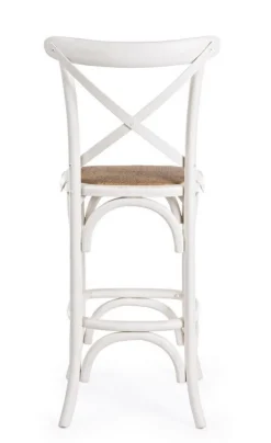 SGABELLO BAR IN LEGNO BIANCO - CROSS