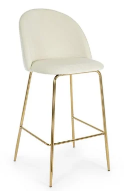 SGABELLO BAR IN VELLUTO BIANCO - CARRY