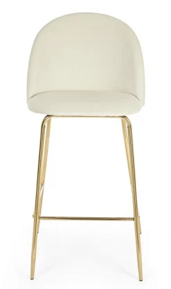 SGABELLO BAR IN VELLUTO BIANCO - CARRY
