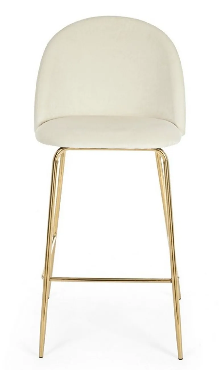SGABELLO BAR IN VELLUTO BIANCO - CARRY