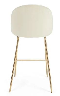 SGABELLO BAR IN VELLUTO BIANCO - CARRY