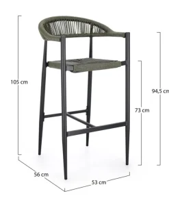 SGABELLO BAR JANDIA ANTRACITE/VERDE