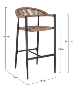 SGABELLO BAR JANDIA ANTRACITE/NATURAL