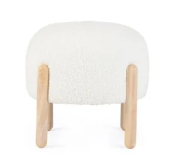 SGABELLO EFFETTO BOUCLE' BIANCO - DAYLA