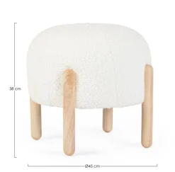 SGABELLO EFFETTO BOUCLE' BIANCO - DAYLA