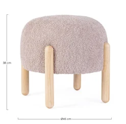 SGABELLO EFFETTO BOUCLE' ROSA ANTICO - DAYLA