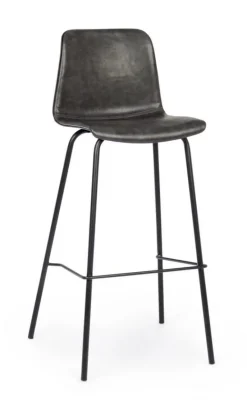 SGABELLO IN ECOPELLE ANTRACITE - KYRA