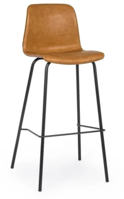 SGABELLO IN ECOPELLE COLOR CUOIO - KYRA