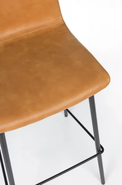 SGABELLO IN ECOPELLE COLOR CUOIO - KYRA