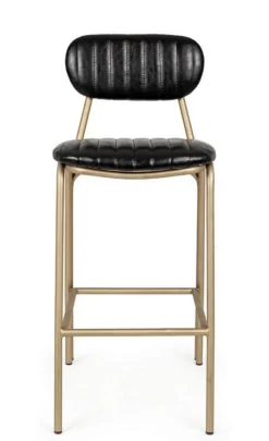 SGABELLO IN ECOPELLE NERO - ADDY