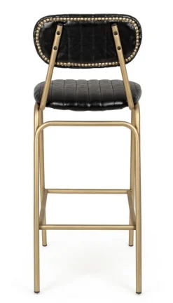 SGABELLO IN ECOPELLE NERO - ADDY