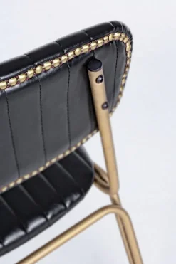 SGABELLO IN ECOPELLE NERO - ADDY