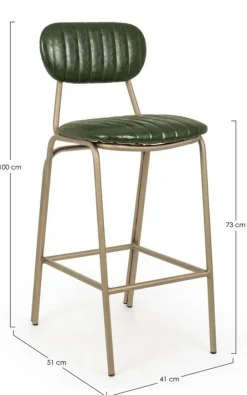 SGABELLO IN ECOPELLE VERDE SCURO - ADDY