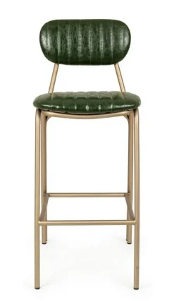 SGABELLO IN ECOPELLE VERDE SCURO - ADDY