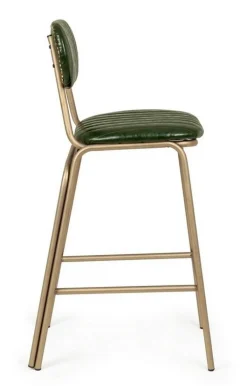 SGABELLO IN ECOPELLE VERDE SCURO - ADDY