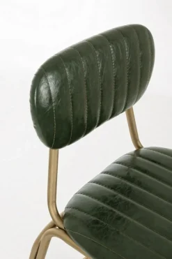 SGABELLO IN ECOPELLE VERDE SCURO - ADDY