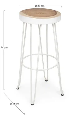 SGABELLO IN LEGNO BIANCO - RAKEL