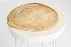 SGABELLO IN LEGNO BIANCO - RAKEL