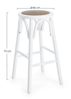 SGABELLO IN LEGNO BIANCO - CIRCLE