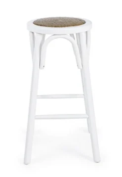 SGABELLO IN LEGNO BIANCO - CIRCLE