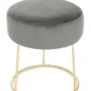 SGABELLO IN VELLUTO GRIGIO - CLARISSA
