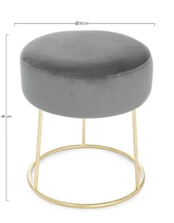 SGABELLO IN VELLUTO GRIGIO - CLARISSA