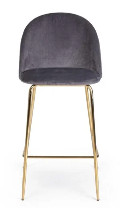 SGABELLO IN VELLUTO GRIGIO SCURO - CARRY