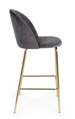 SGABELLO IN VELLUTO GRIGIO SCURO - CARRY