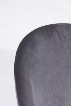 SGABELLO IN VELLUTO GRIGIO SCURO - CARRY