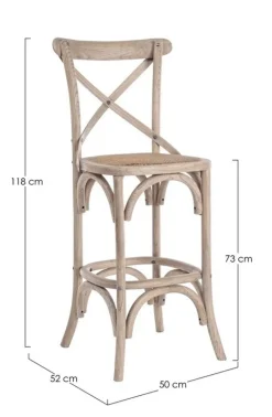 SGABELLOBAR IN LEGNO GRIGIO NATURALE - CROSS