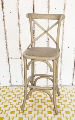 SGABELLOBAR IN LEGNO GRIGIO NATURALE - CROSS