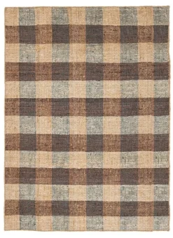 TAPPETO RUANDA QUADRI MARRONE 200X300