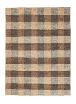 TAPPETO RUANDA QUADRI MARRONE 160X230