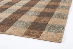 TAPPETO RUANDA QUADRI MARRONE 160X230