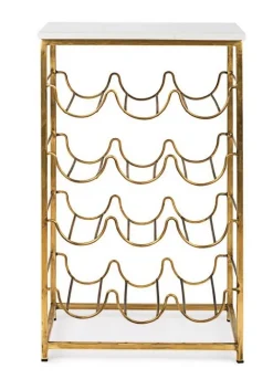 TAVOLINO CON PORTABOTTIGLIE IN METALLO - MARMOL