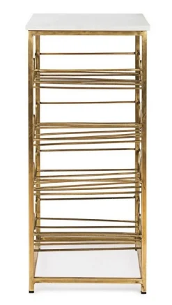 TAVOLINO CON PORTABOTTIGLIE IN METALLO - MARMOL